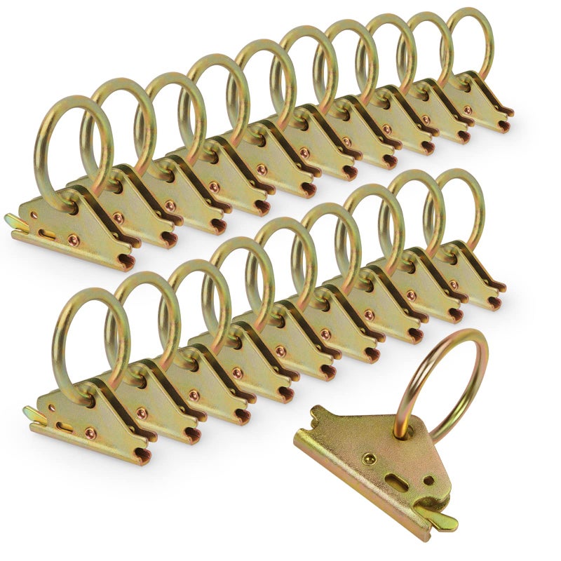 Eapele 20pcs Steel E-Track O Ring Tie-Down Anchors, Secure Cargo in Enclosed/Flatbed Trailers, Trucks, Load Limit of 1500lb - Image 1